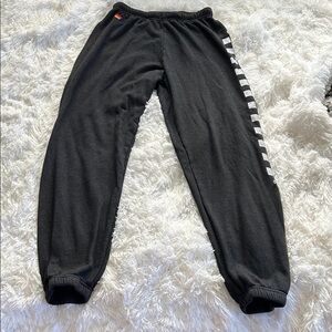 Aviator Nation Black Sweatpants with White Checkers